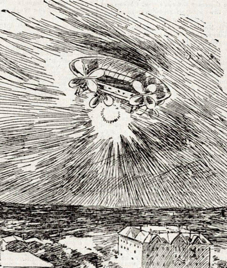 Sketsa UFO yang seperti Balon Udara Modern